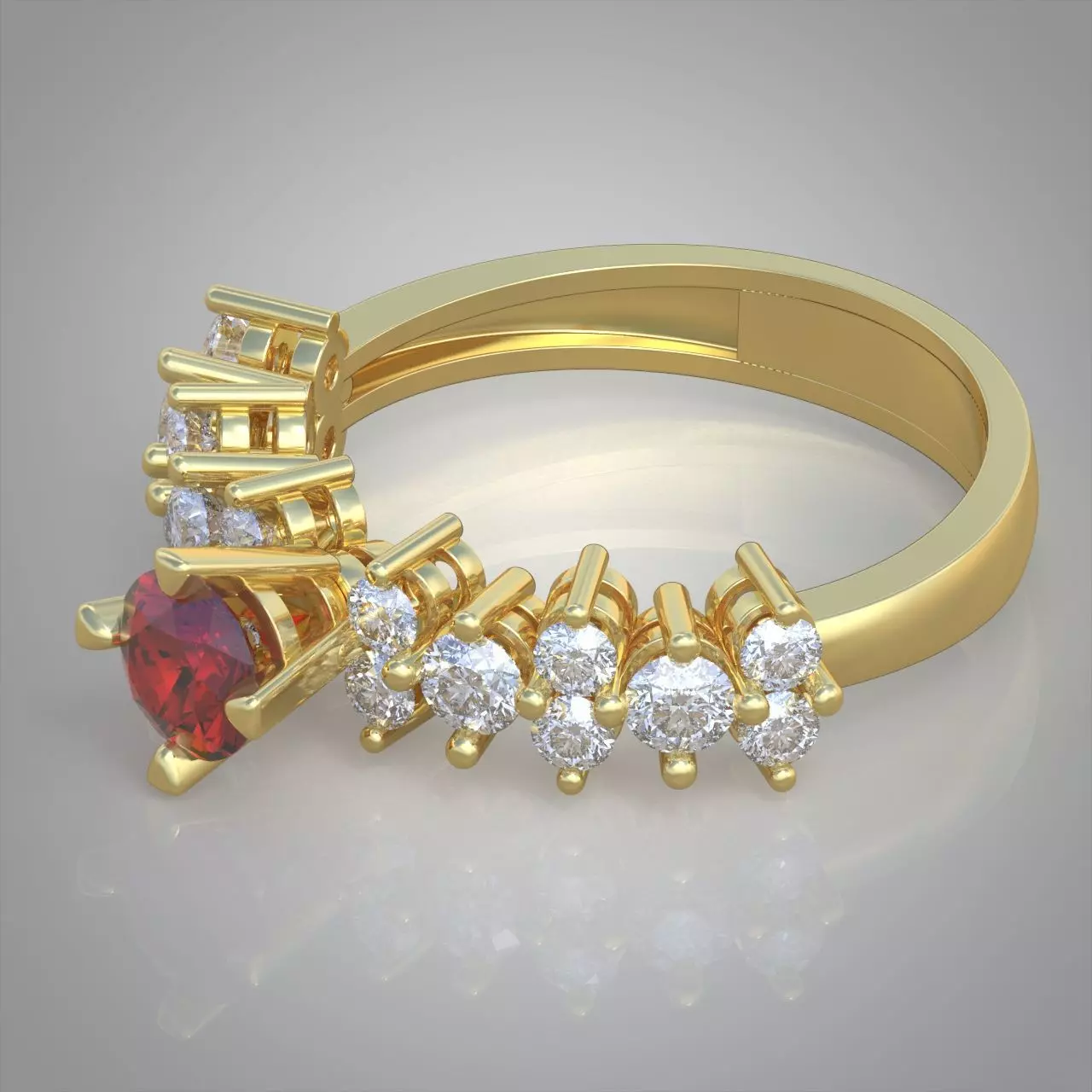 Diamond ring 0445 3D printable model Free 3D print model