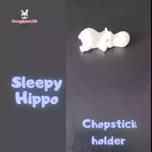 Sleepy Hippo Chopstick holder 3D print model