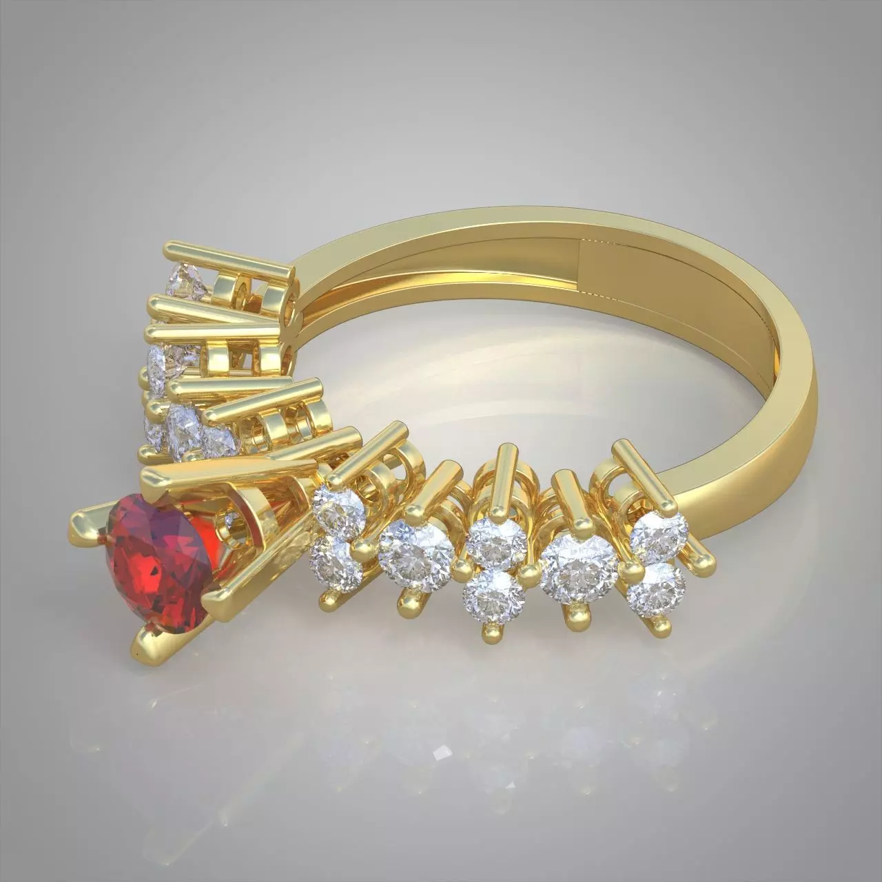 Diamond ring 0446 3D printable model Free 3D print model
