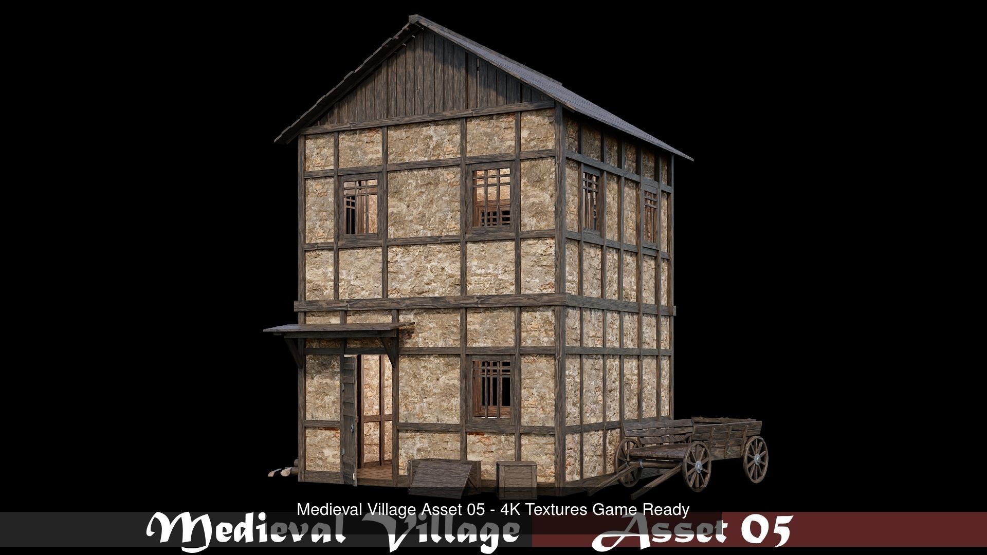 Medieval Village Houses Pack 01- 4K Textures Game Ready 3D Model Collection_6