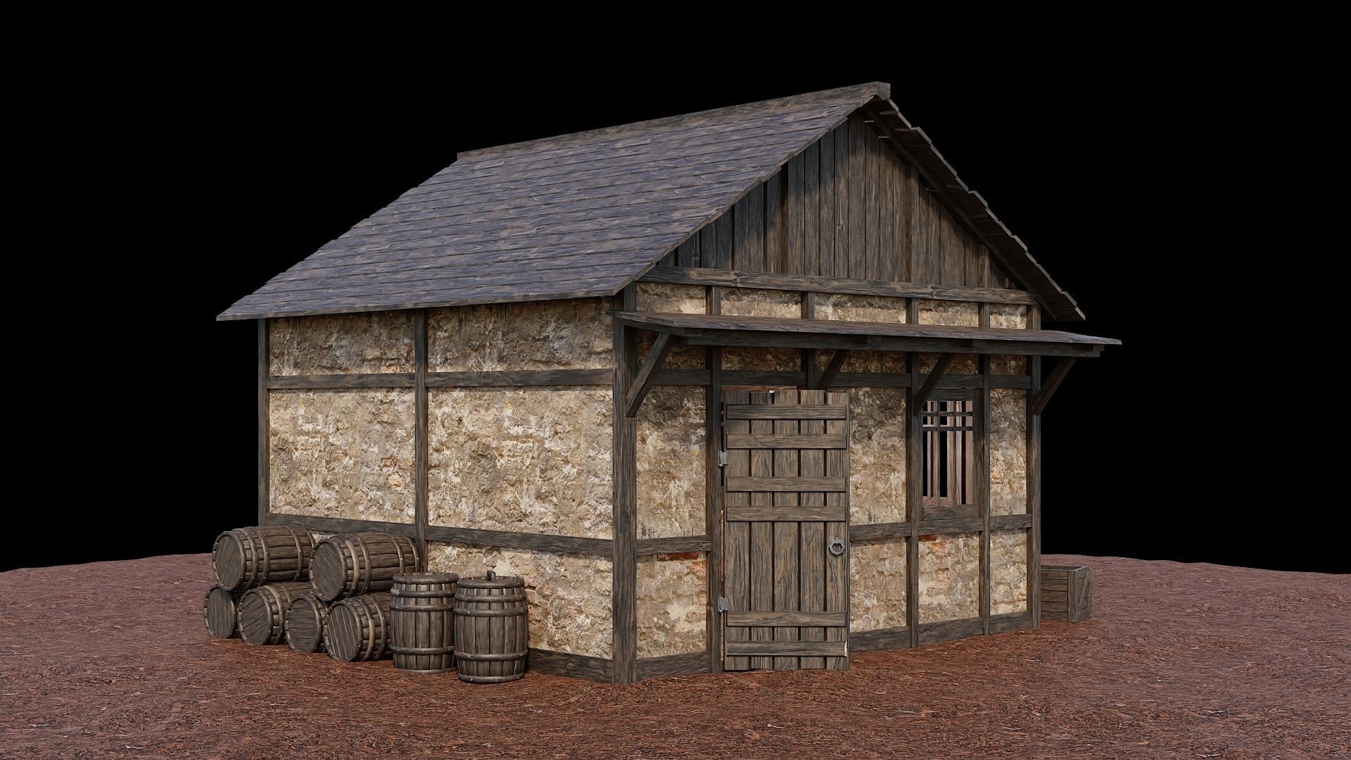 Medieval Village Houses Pack 01- 4K Textures Game Ready 3D Model Collection_8
