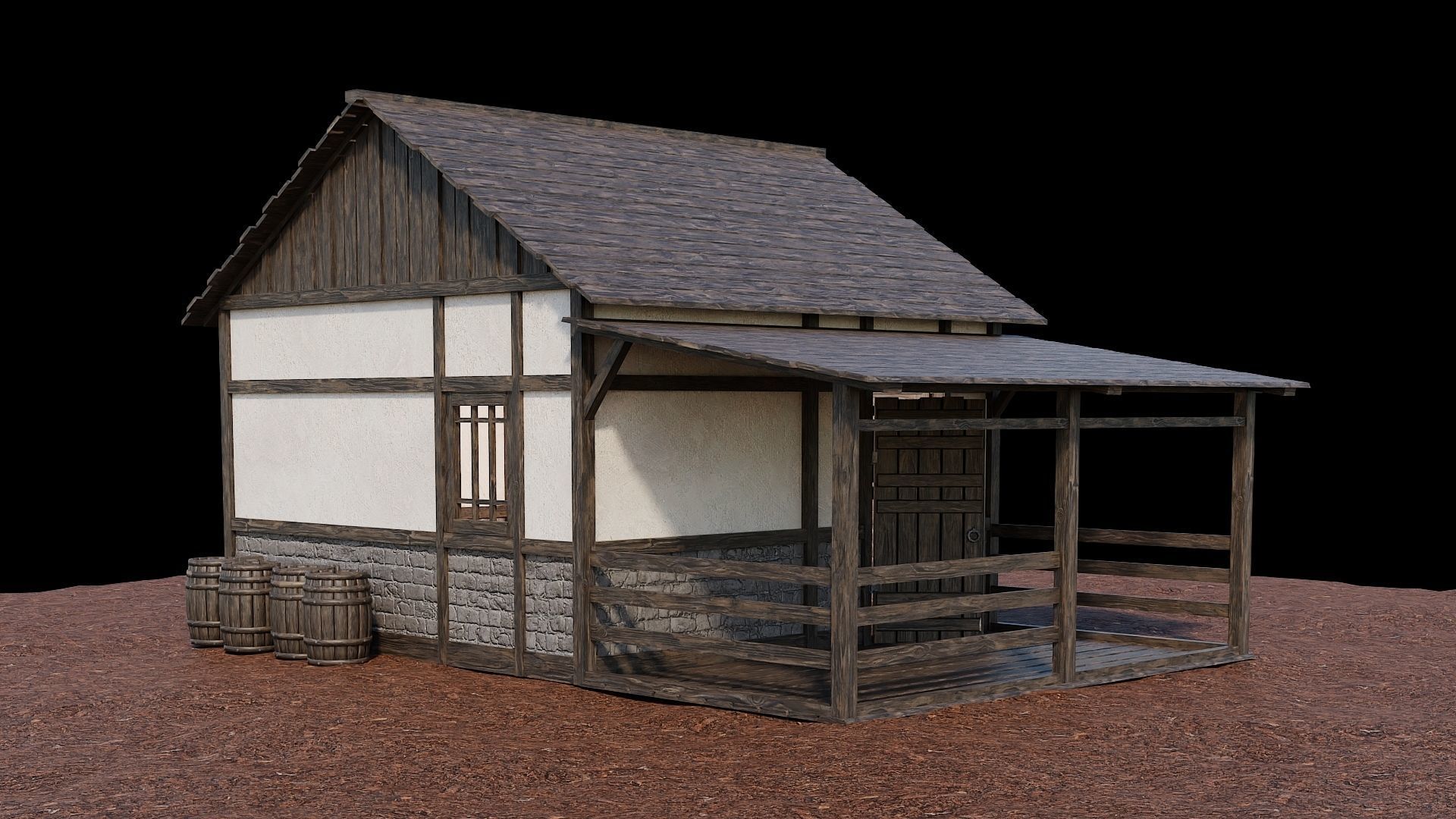 Medieval Village Houses Pack 01- 4K Textures Game Ready 3D Model Collection_7