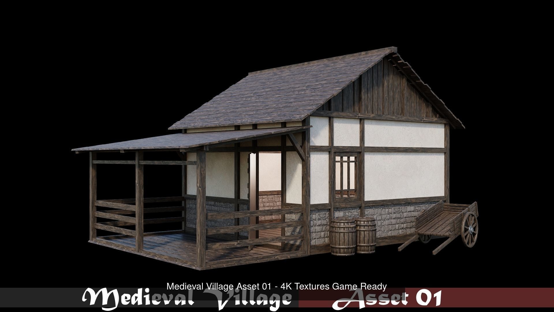 Medieval Village Houses Pack 01- 4K Textures Game Ready 3D Model Collection_2