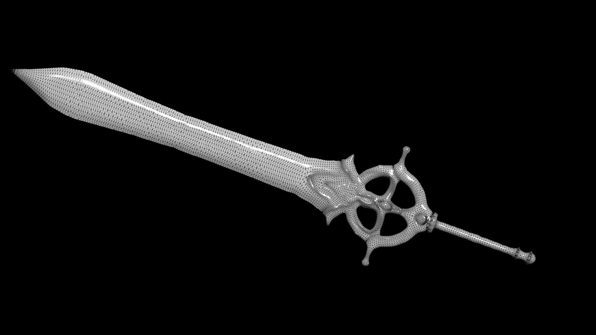 Excalibur sword Low-poly 3D model_8