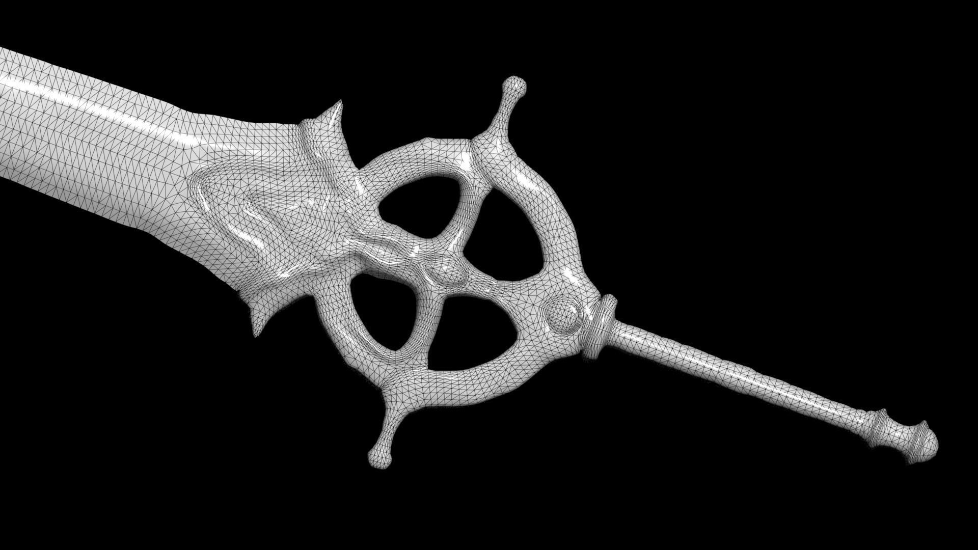 Excalibur sword Low-poly 3D model_9