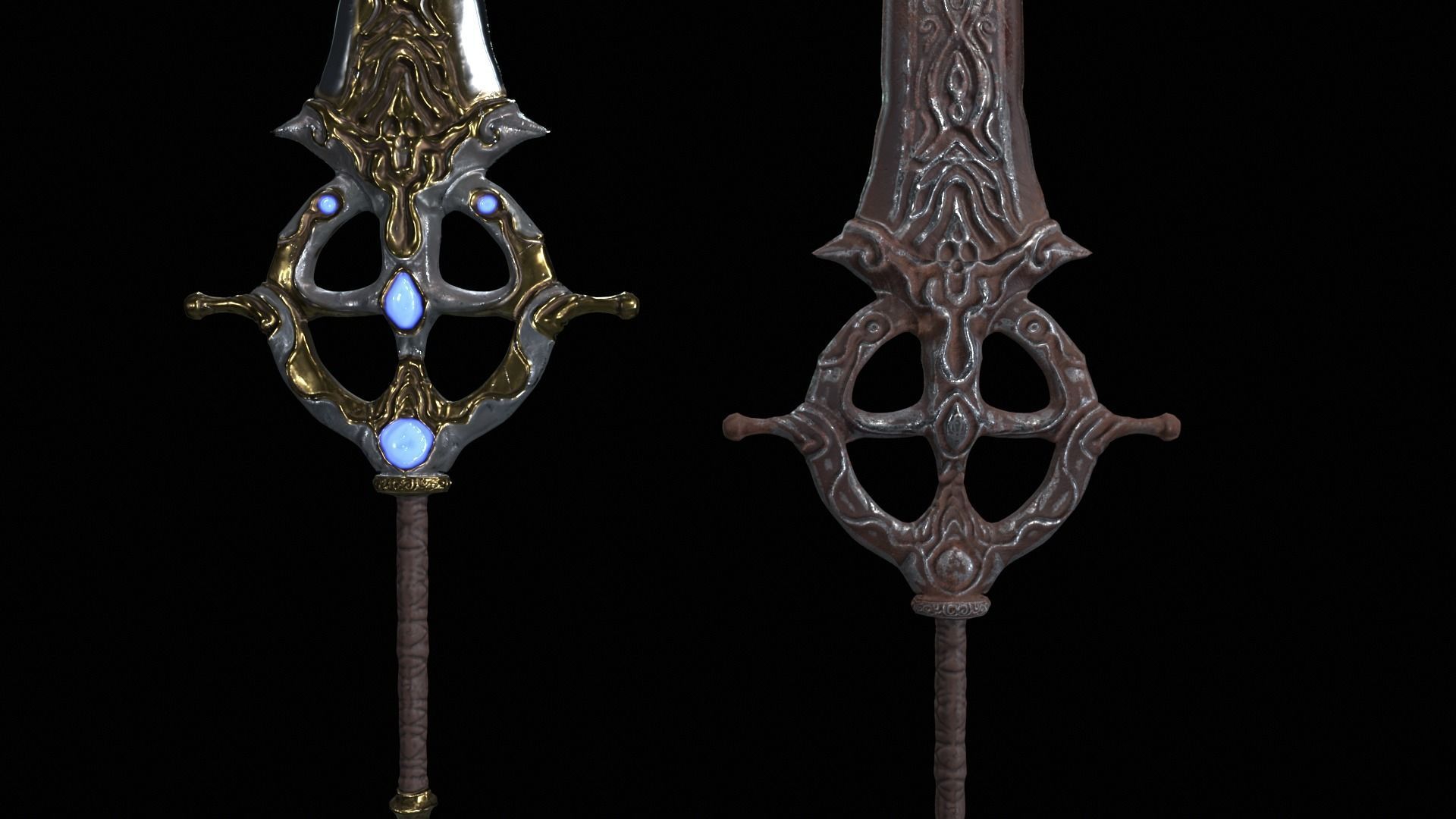 Excalibur sword Low-poly 3D model_5
