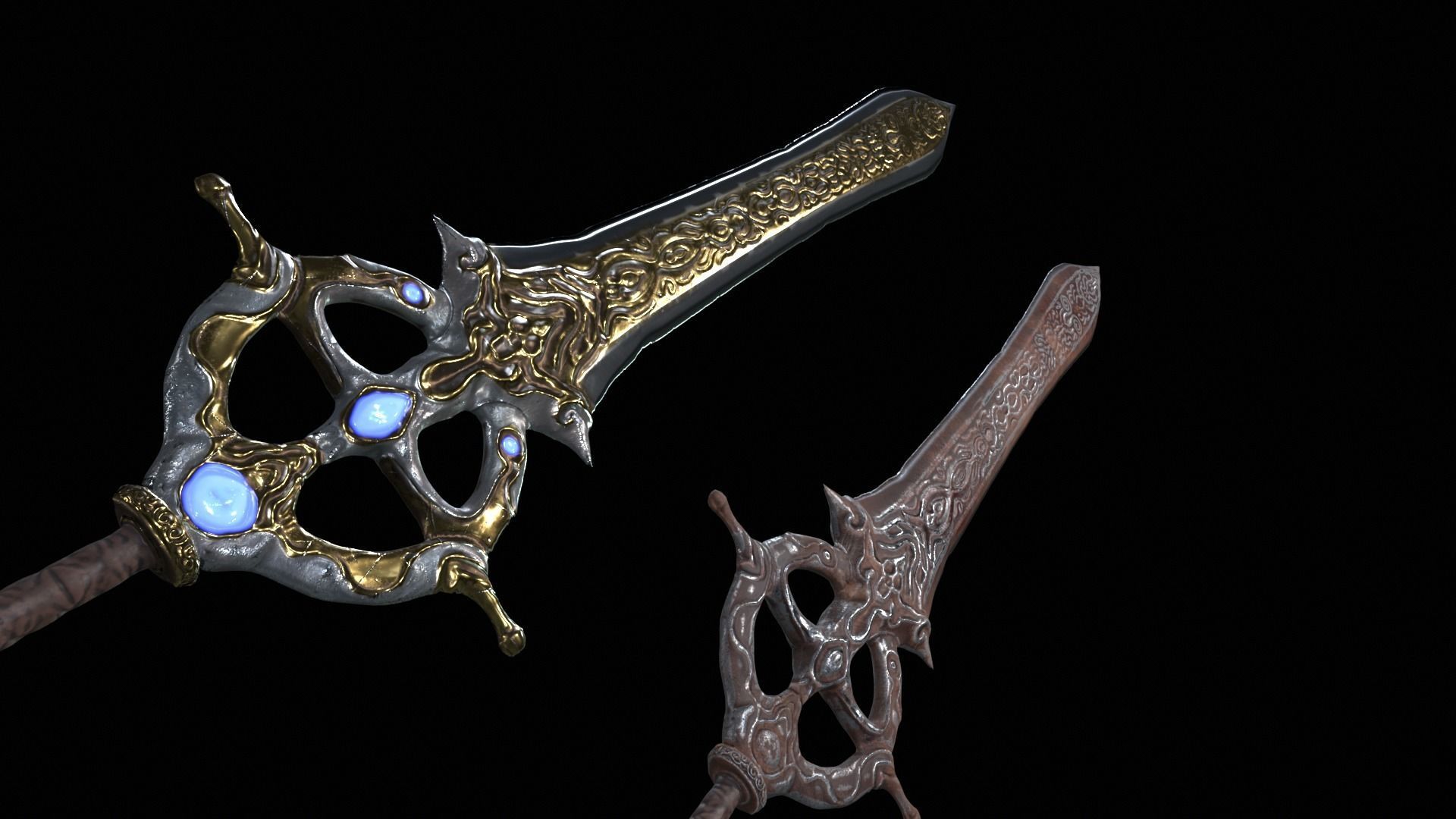 Excalibur sword Low-poly 3D model_3