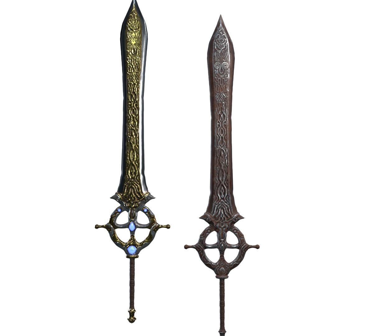 Excalibur sword Low-poly 3D model_6