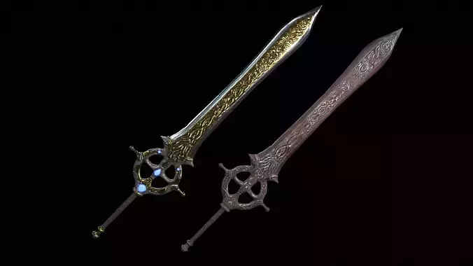 Excalibur sword Low-poly 3D model