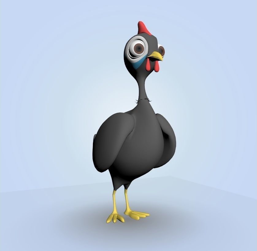 Guineafowls 3D model_7