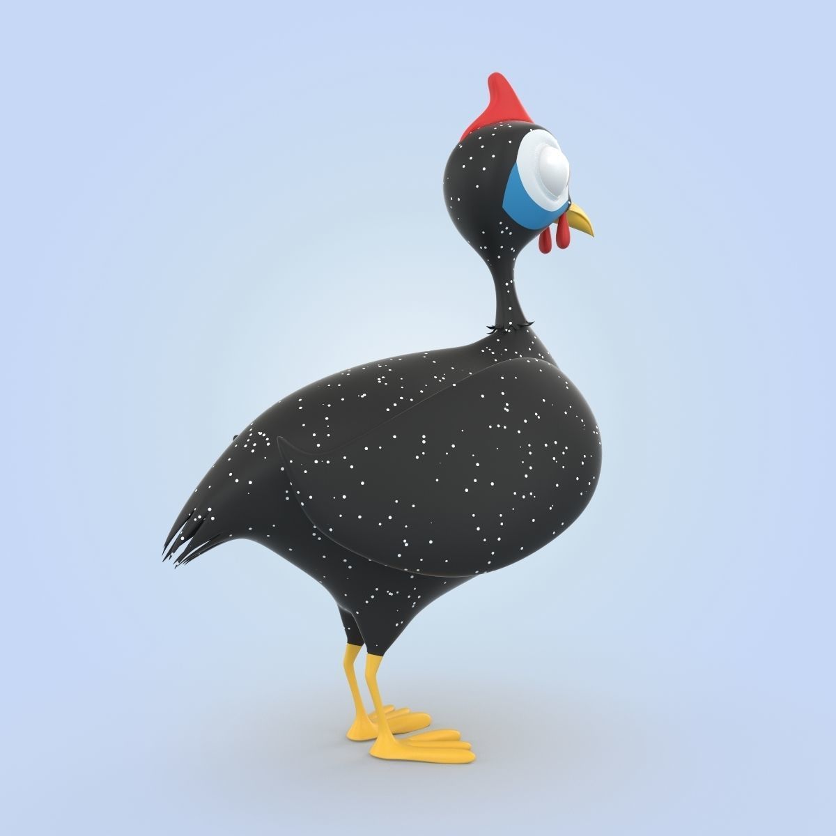 Guineafowls 3D model_2