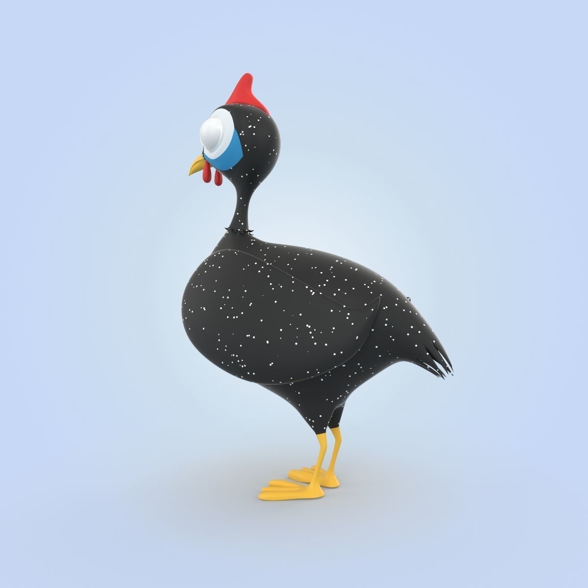 Guineafowls 3D model_3