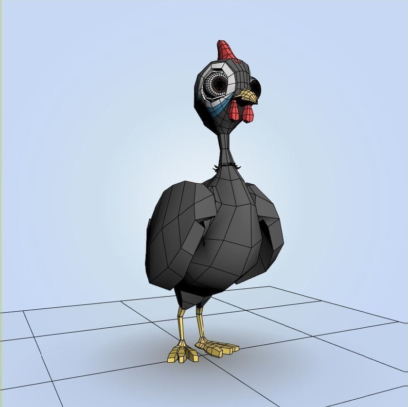 Guineafowls 3D model_6