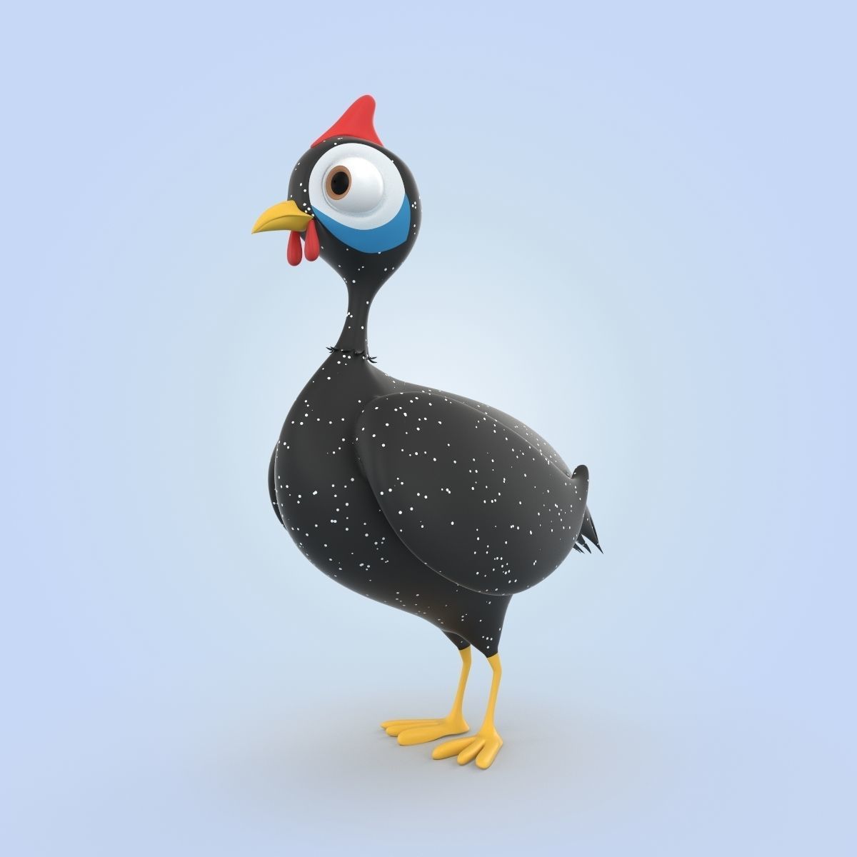 Guineafowls 3D model_4