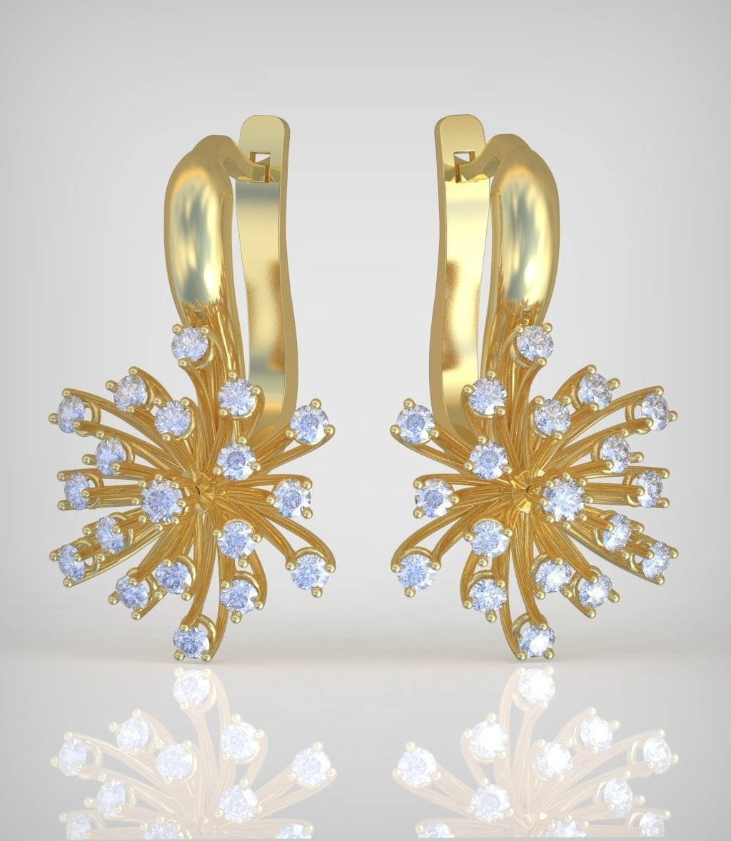 Earring model 0288 3D printable model10 3D print model_3