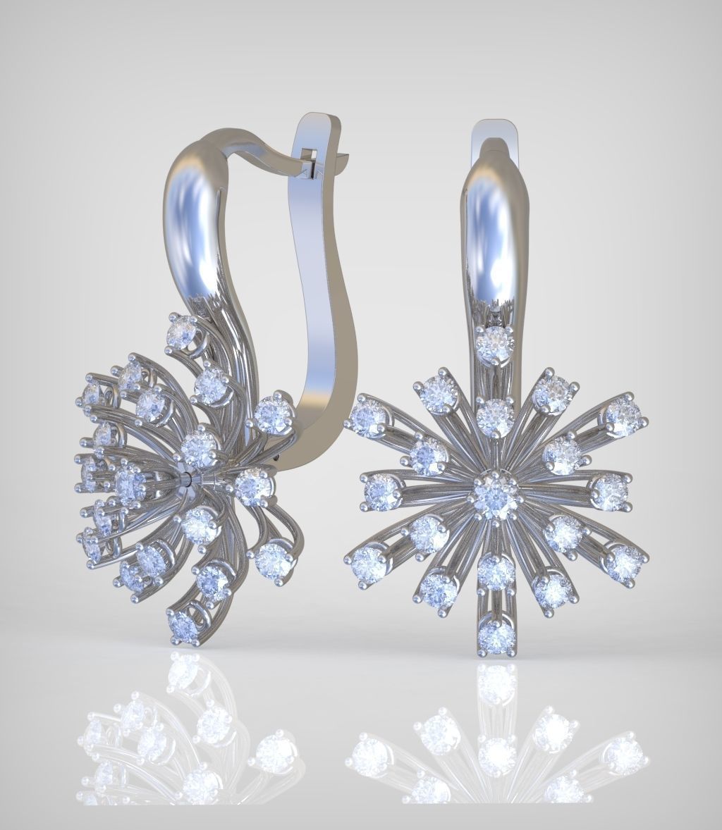 Earring model 0288 3D printable model10 3D print model_1