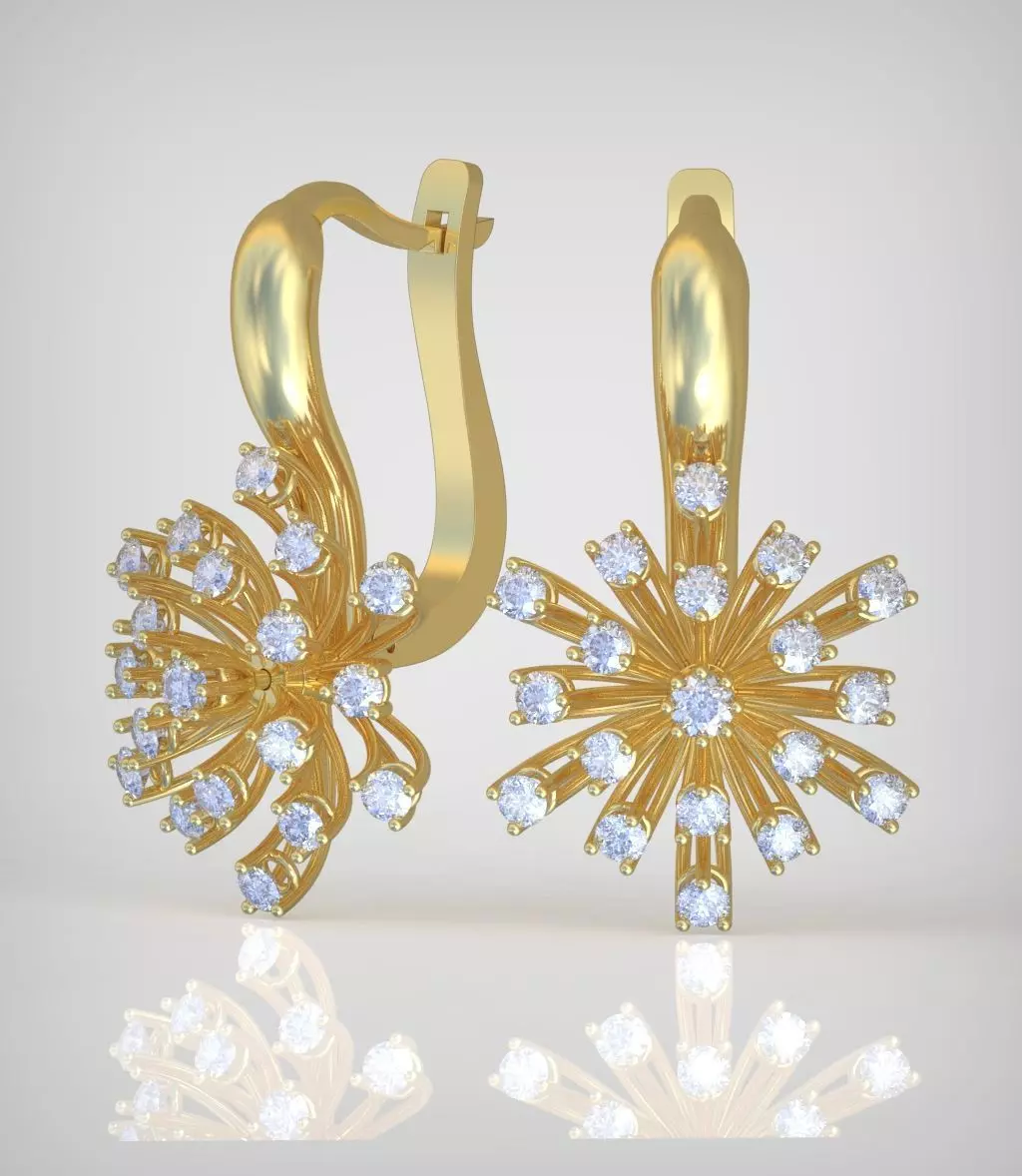 Earring model 0288 3D printable model10 3D print model_0