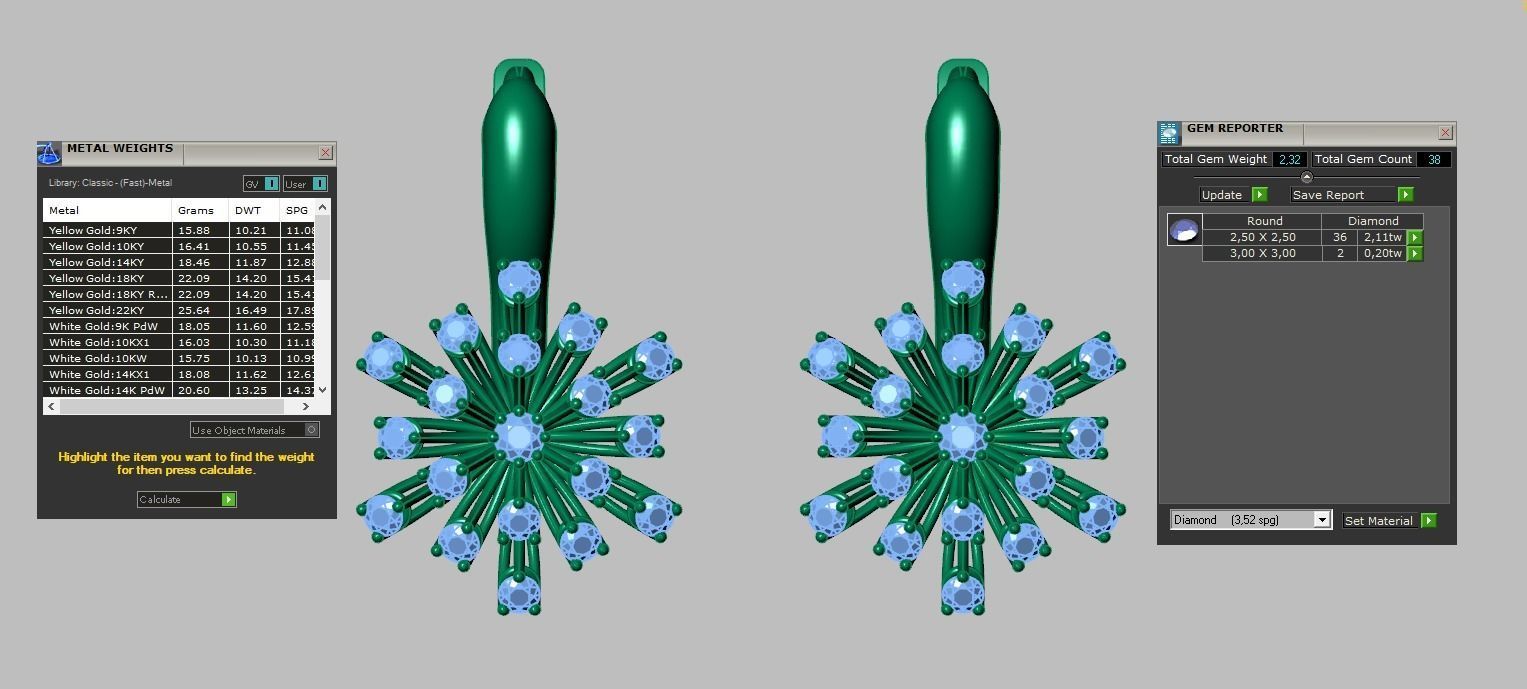 Earring model 0288 3D printable model10 3D print model_12