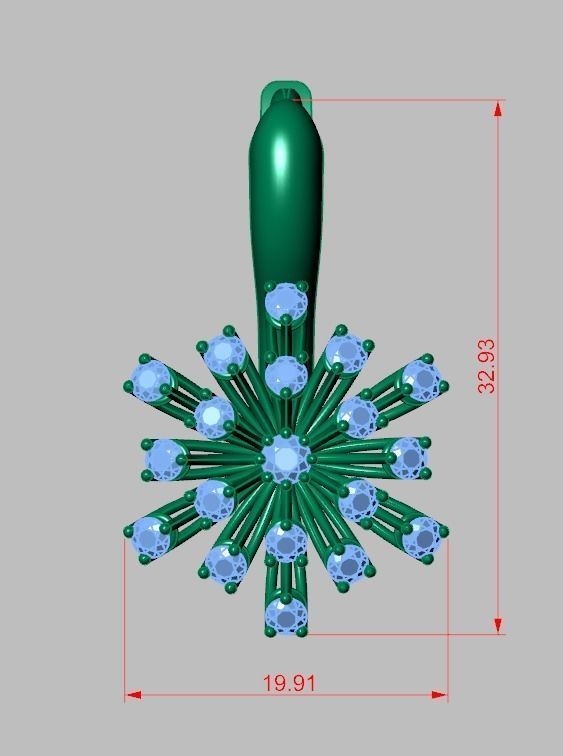 Earring model 0288 3D printable model10 3D print model_13