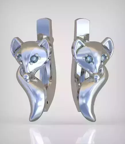 Foxy Earring model 0289 3D printable model12