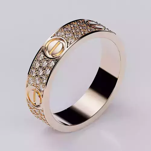 Wedding rings Love Collection All Sizes 05 3D print model
