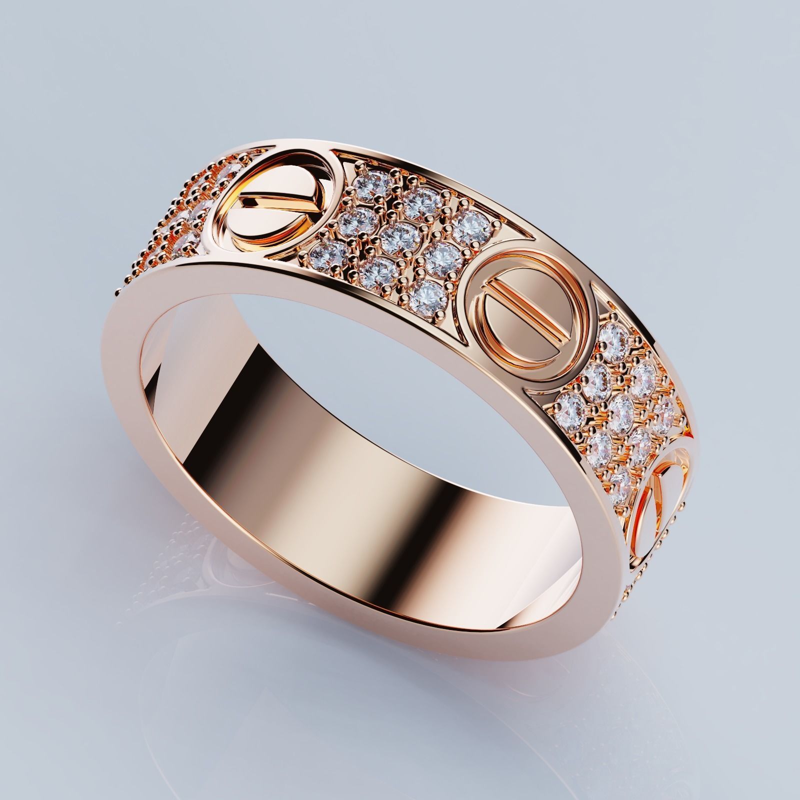 Wedding rings Love Collection All Sizes 05 3D print model_1