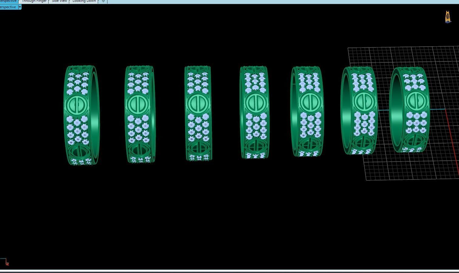 Wedding rings Love Collection All Sizes 05 3D print model_3