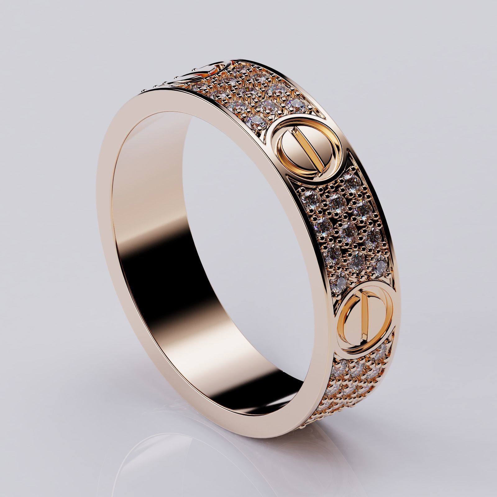Wedding rings Love Collection All Sizes 05 3D print model_2