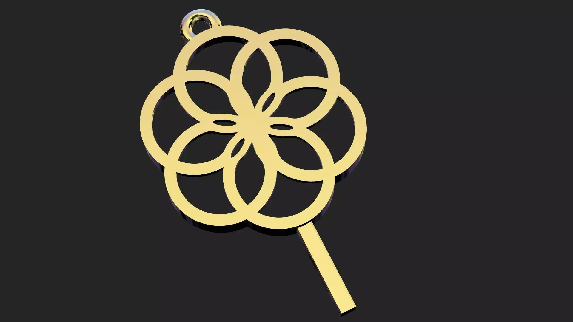 Olympic round gold pendant 3D print model