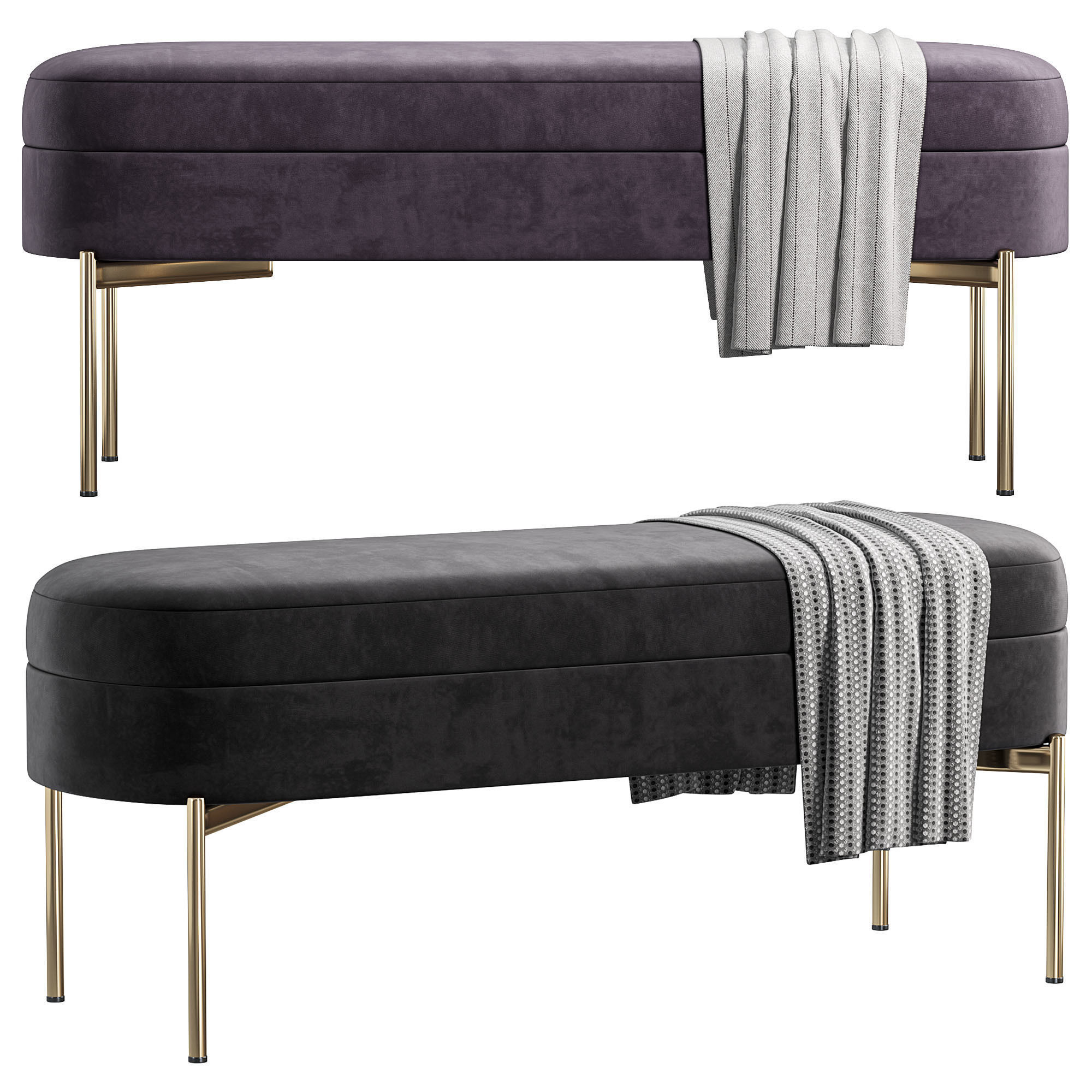 Chloe Storage Bench By Englishelm 3D model_1