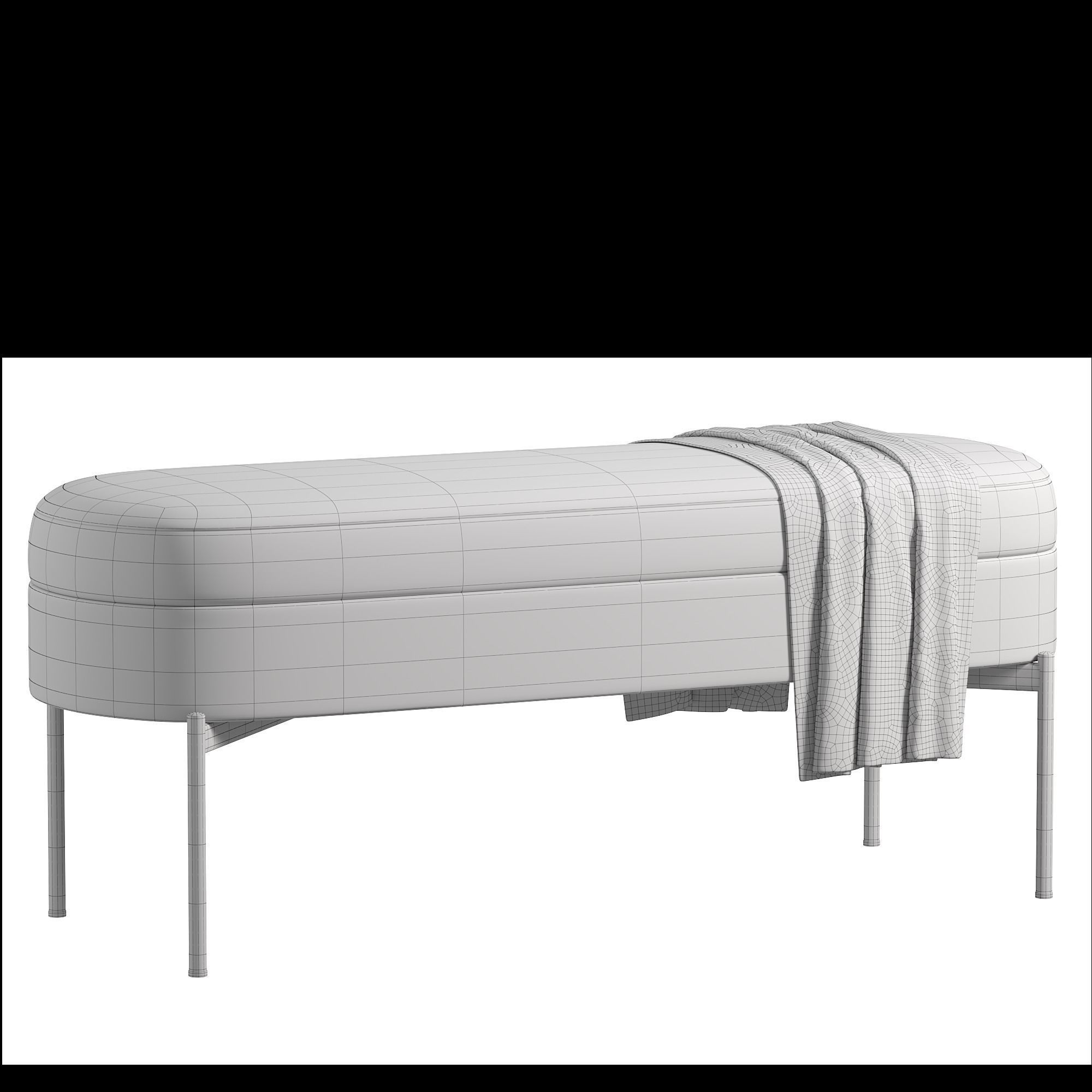 Chloe Storage Bench By Englishelm 3D model_7