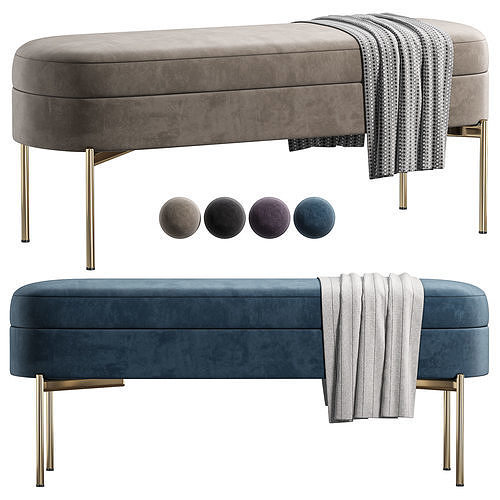 Chloe Storage Bench By Englishelm 3D model CGTrader