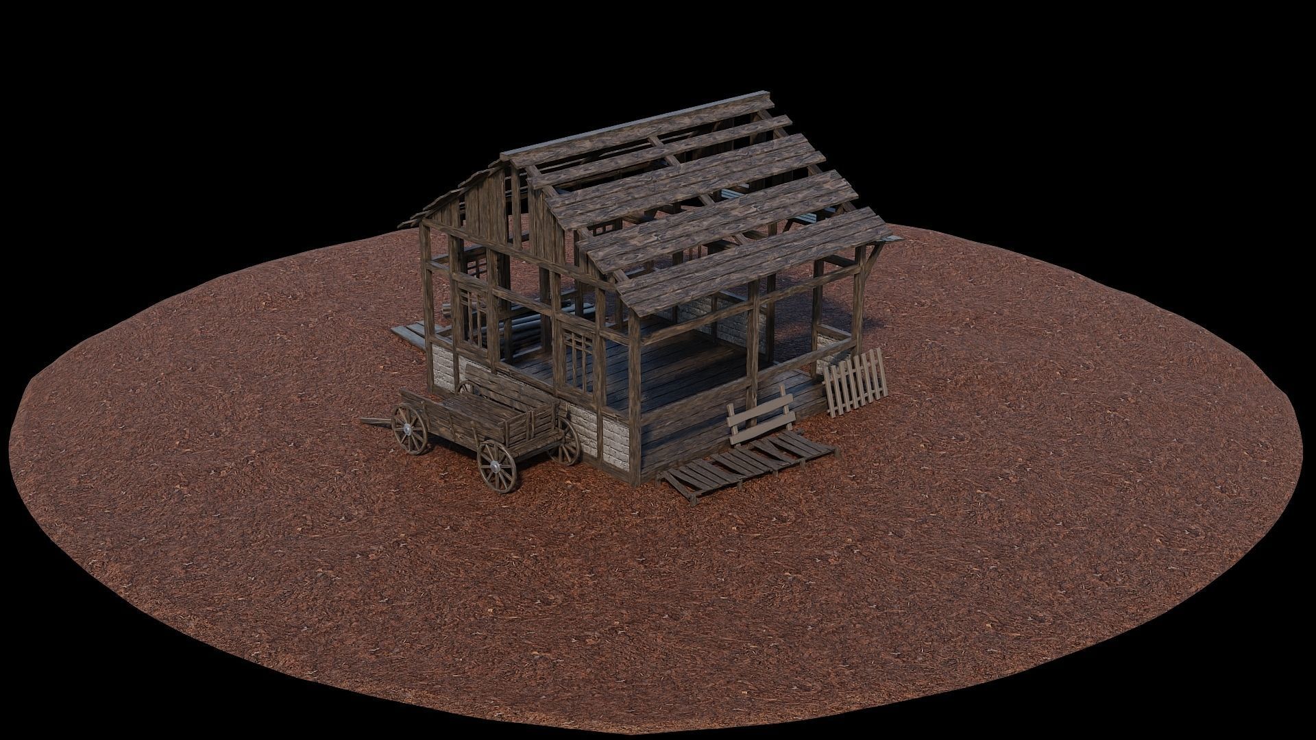 Medieval Village Asset 23- 4K Textures Game Ready Low-poly 3D model_10