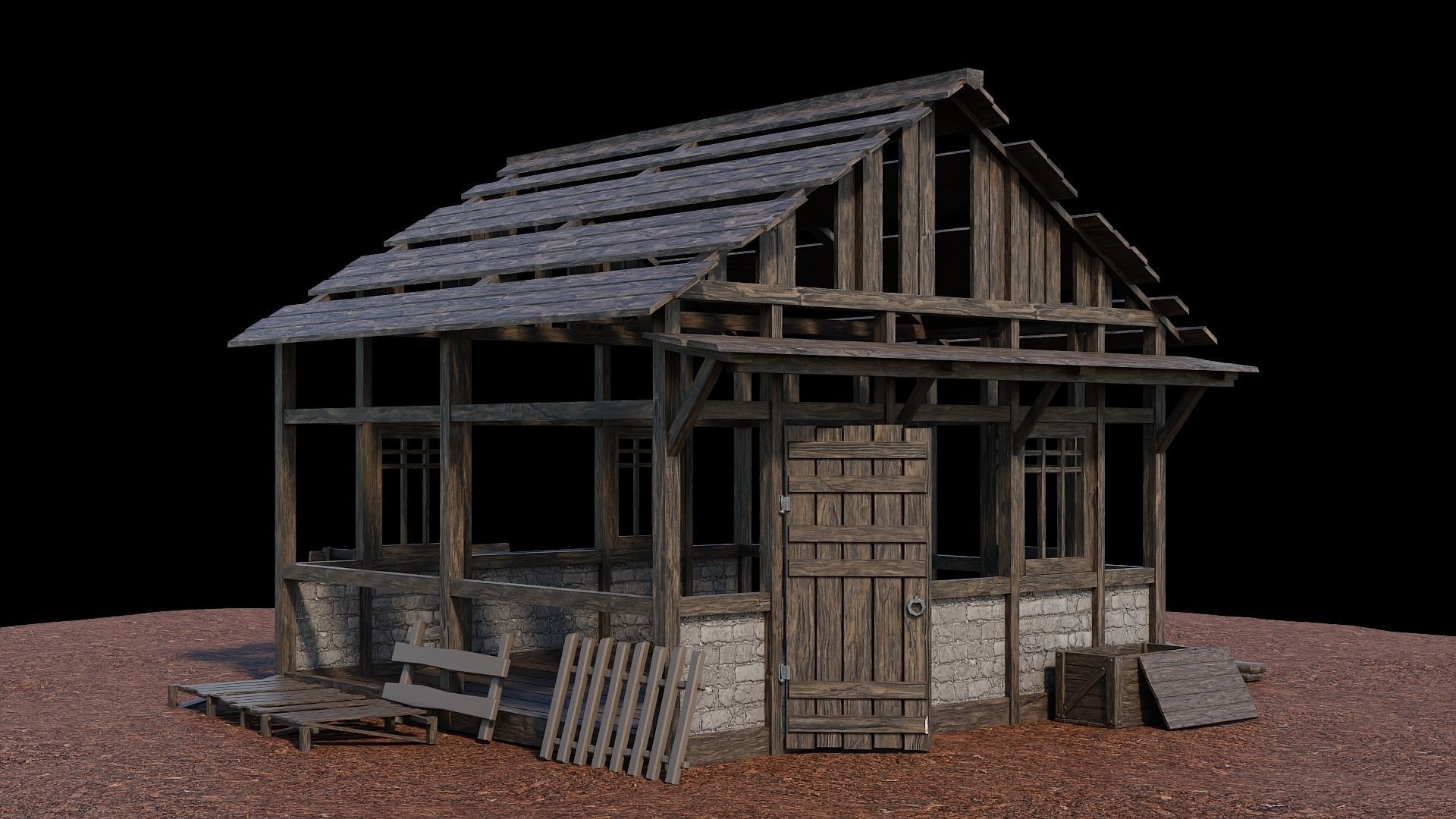Medieval Village Asset 23- 4K Textures Game Ready Low-poly 3D model_20