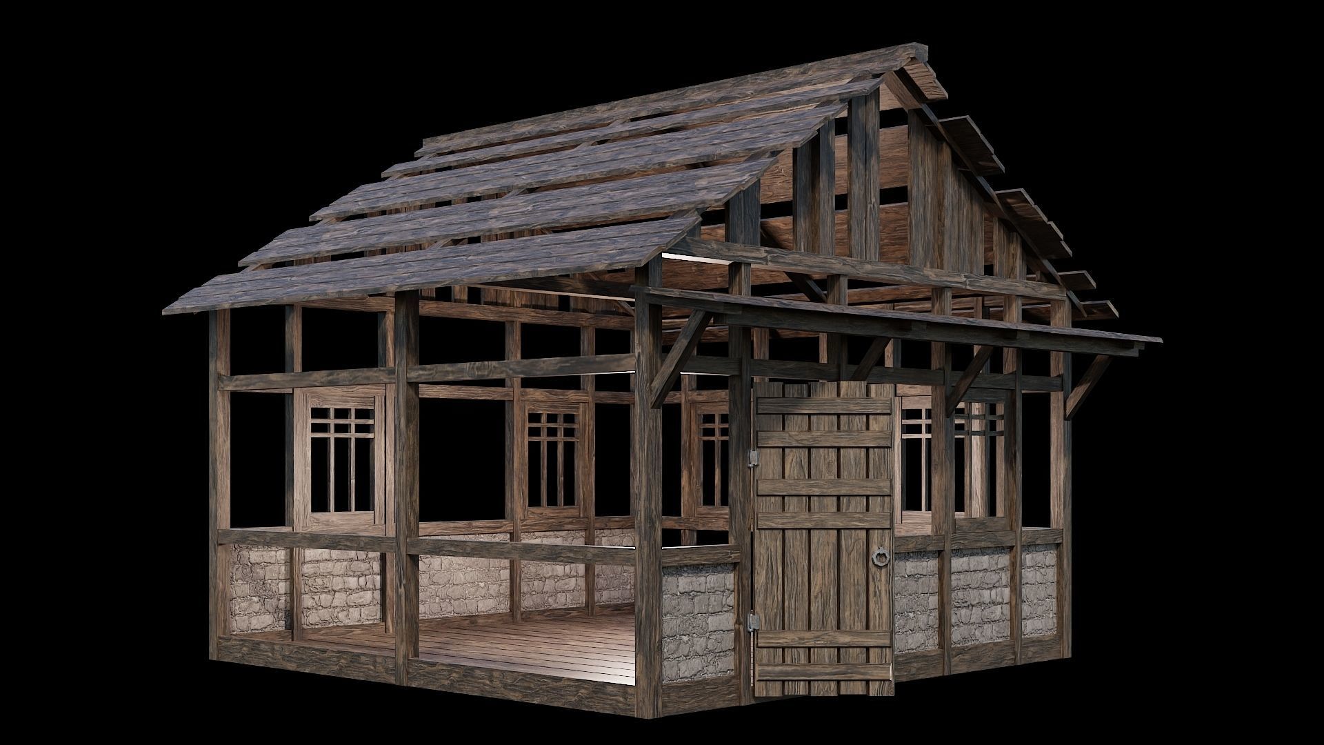 Medieval Village Asset 23- 4K Textures Game Ready Low-poly 3D model_5