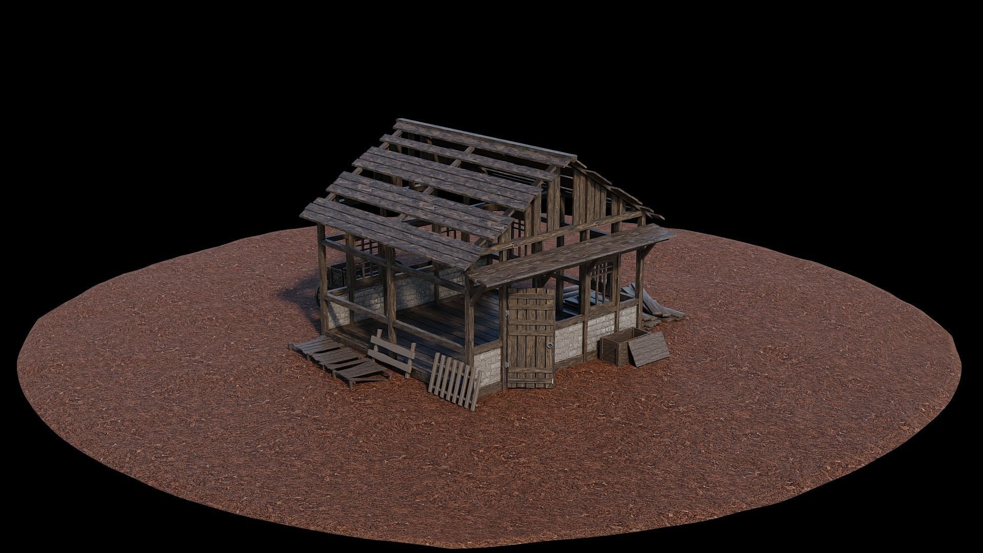Medieval Village Asset 23- 4K Textures Game Ready Low-poly 3D model_9