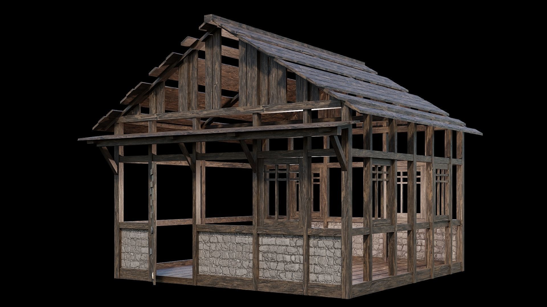 Medieval Village Asset 23- 4K Textures Game Ready Low-poly 3D model_8