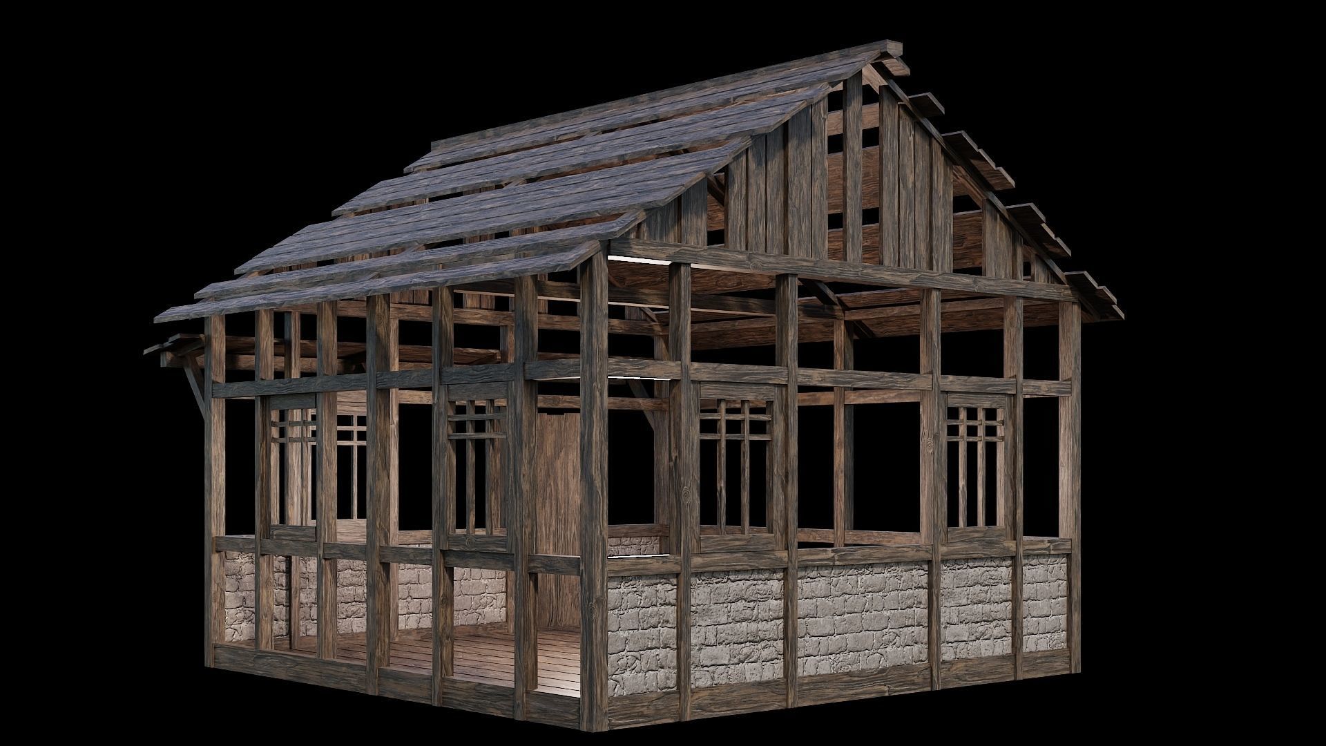 Medieval Village Asset 23- 4K Textures Game Ready Low-poly 3D model_16