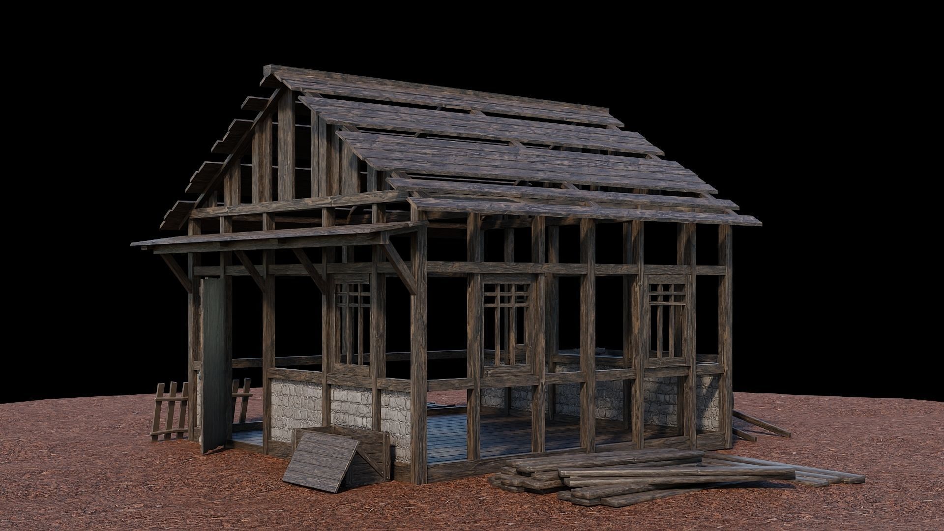 Medieval Village Asset 23- 4K Textures Game Ready Low-poly 3D model_4