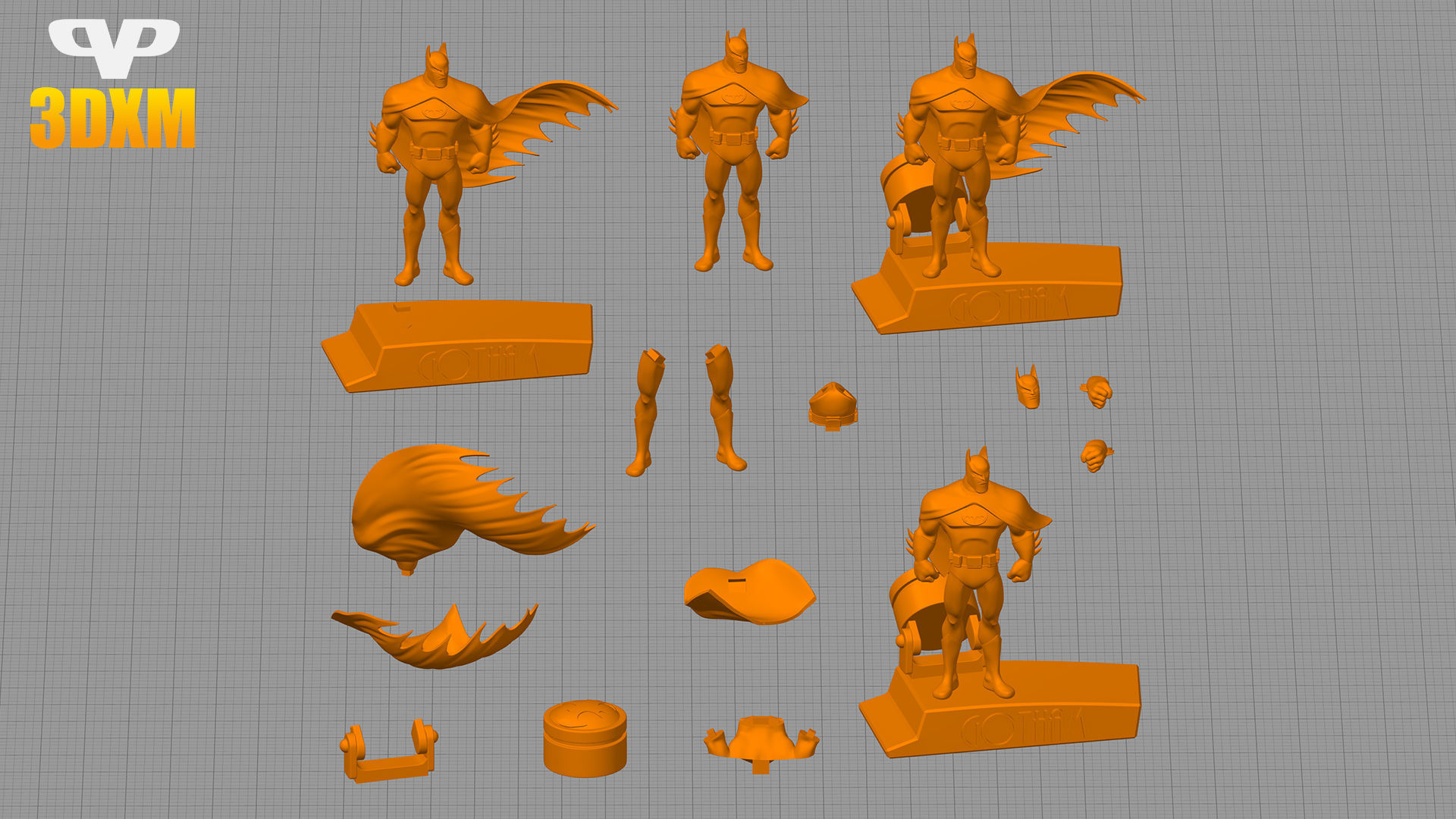 Batman Animated STL for 3D Printing ChibiSTL 3DXM 3D print model_1