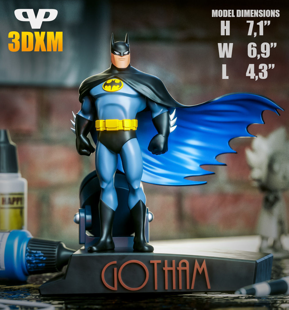 Batman Animated STL for 3D Printing ChibiSTL 3DXM 3D print model_2