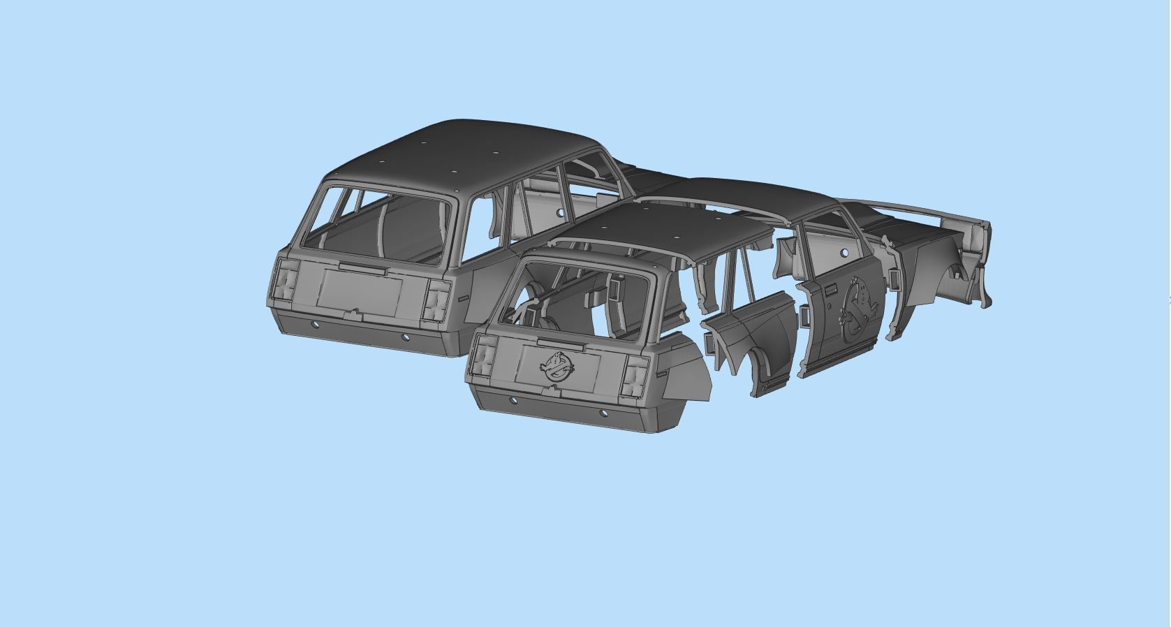 Ghostbusters Ecto Lada Riva Nova Scale Car Model Kit 3D print model_19