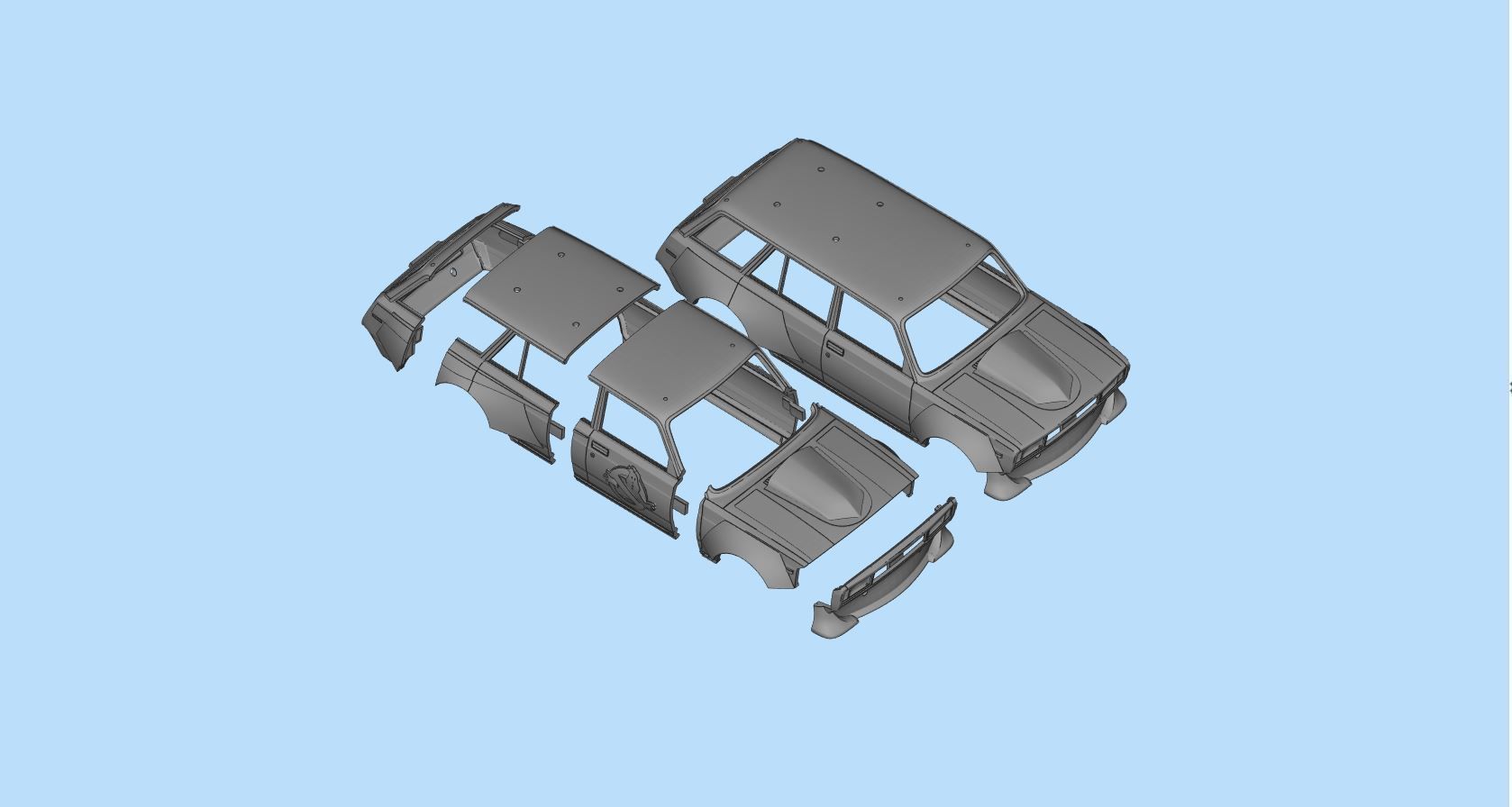 Ghostbusters Ecto Lada Riva Nova Scale Car Model Kit 3D print model_7