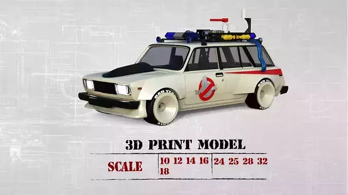 Ghostbusters Ecto Lada Riva Nova Scale Car Model Kit