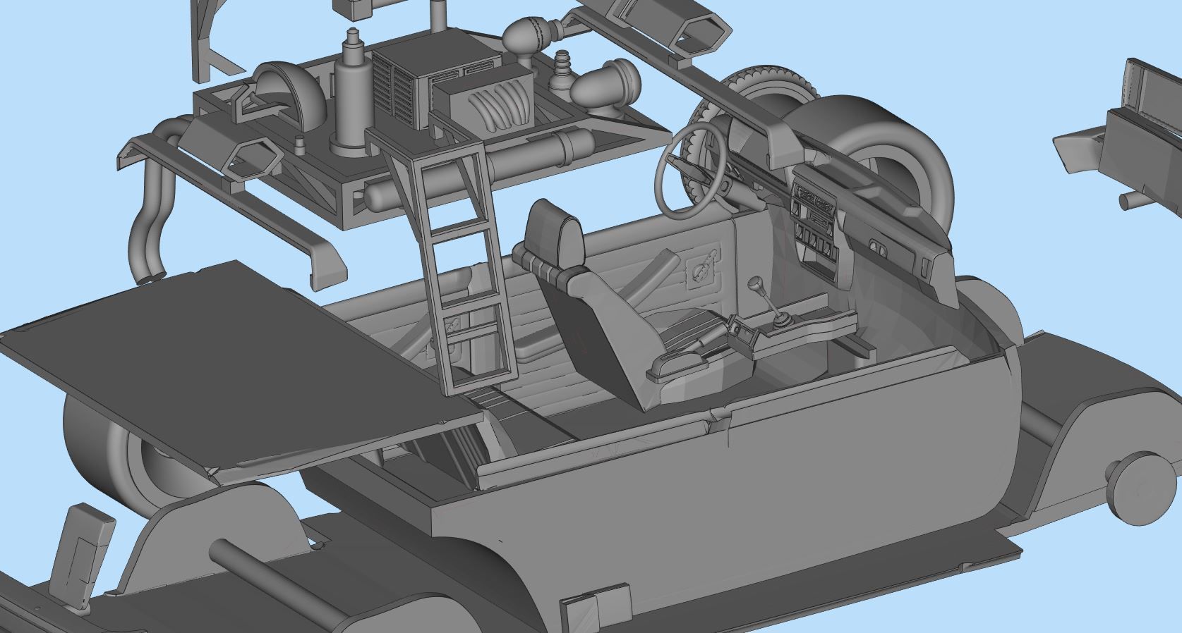 Ghostbusters Ecto Lada Riva Nova Scale Car Model Kit 3D print model_23