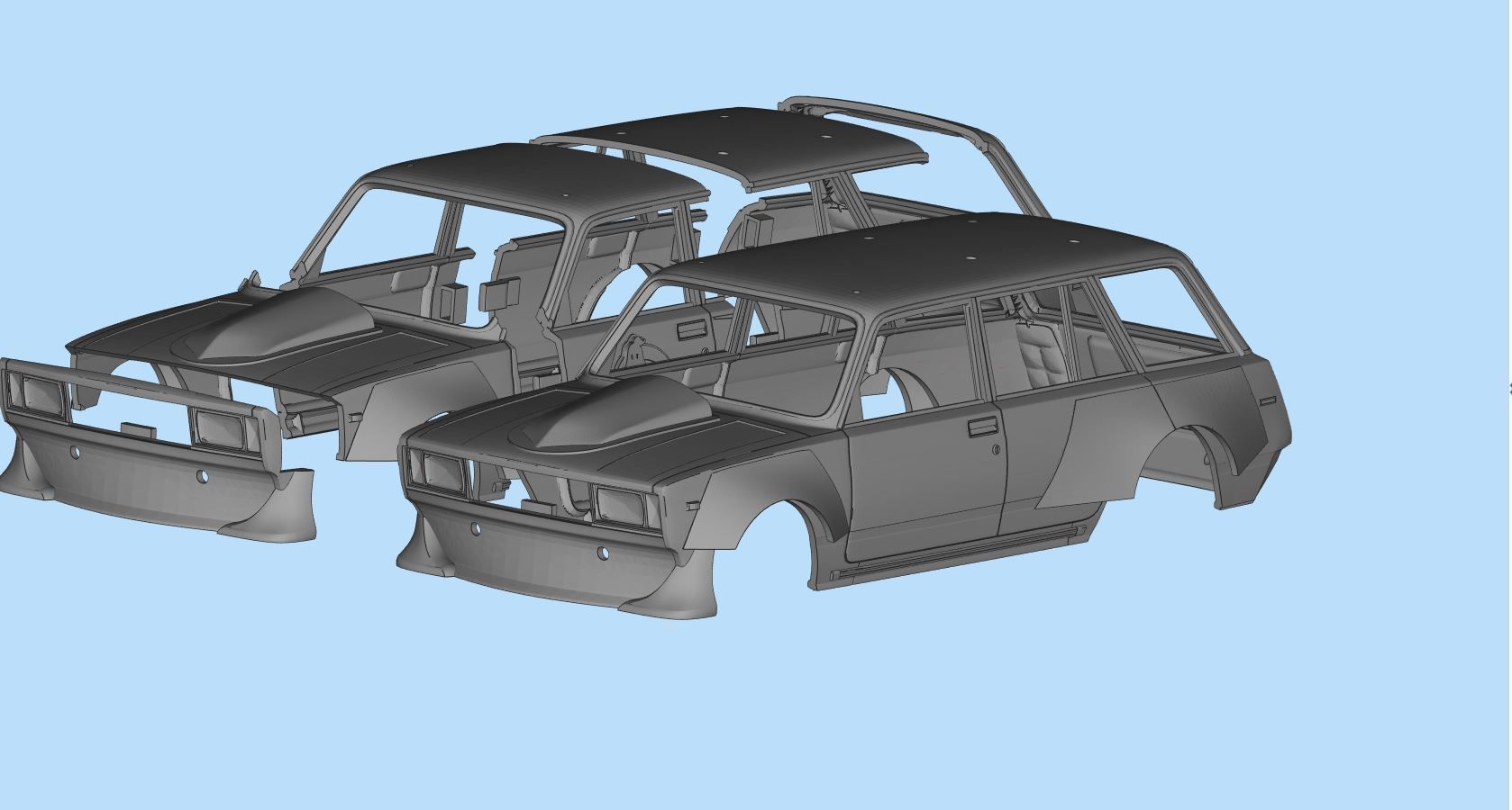 Ghostbusters Ecto Lada Riva Nova Scale Car Model Kit 3D print model_11