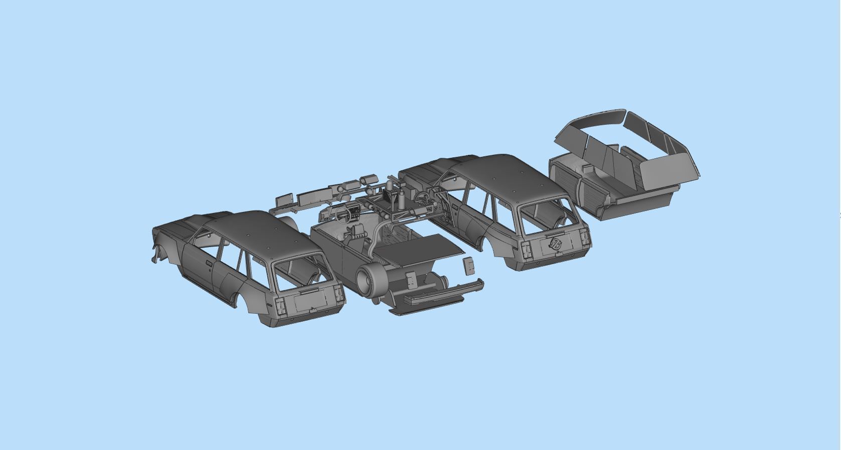 Ghostbusters Ecto Lada Riva Nova Scale Car Model Kit 3D print model_13