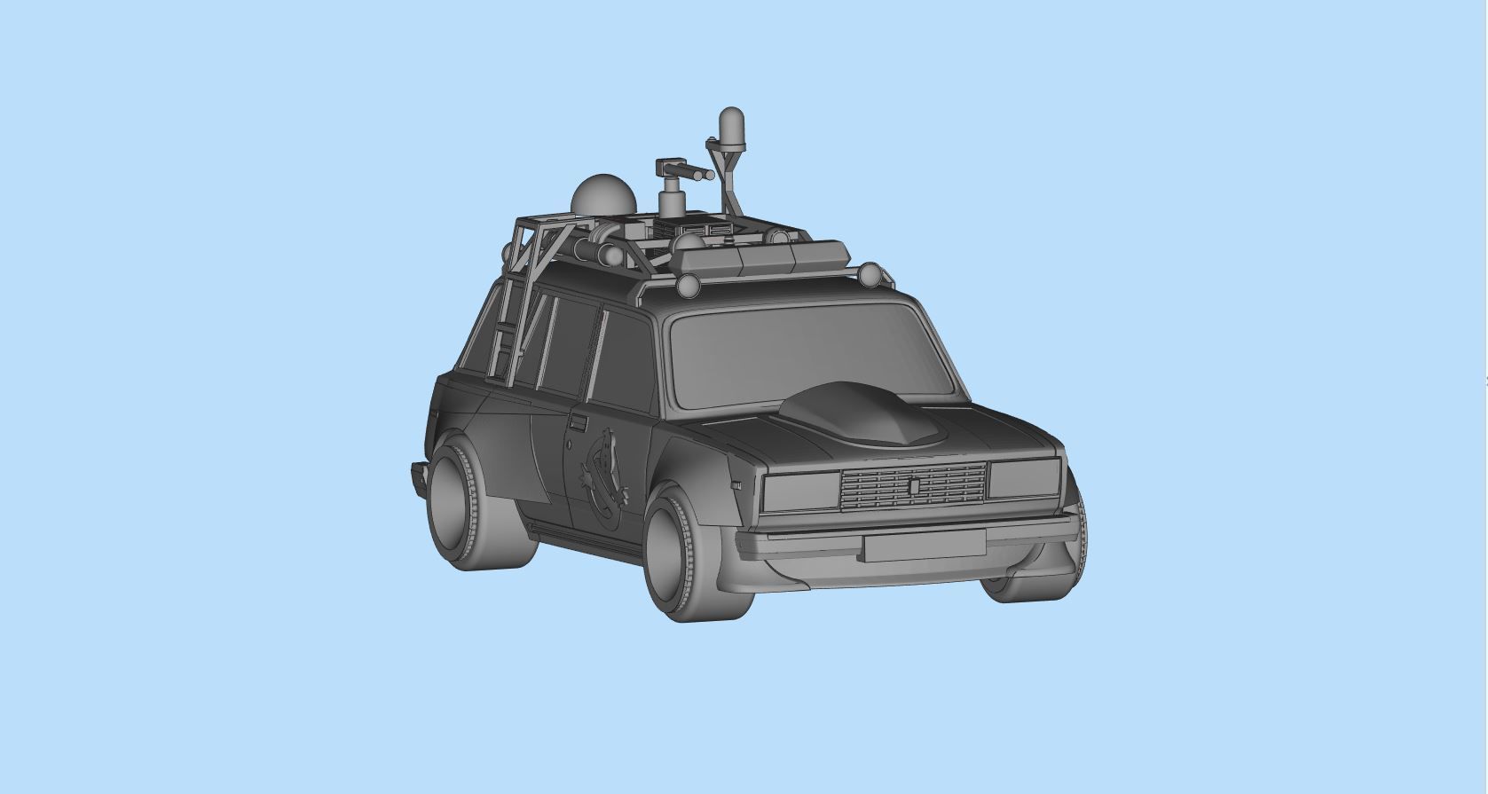 Ghostbusters Ecto Lada Riva Nova Scale Car Model Kit 3D print model_5