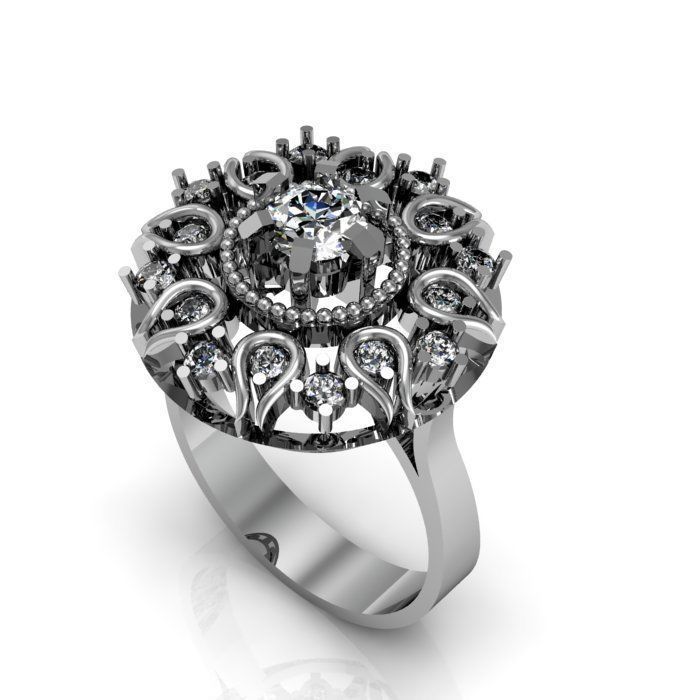 fancy ring 3D print model_1