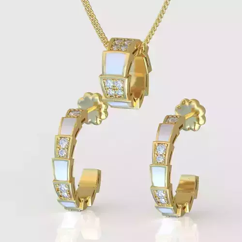Pendant and Earring Set 3D printable model 0106